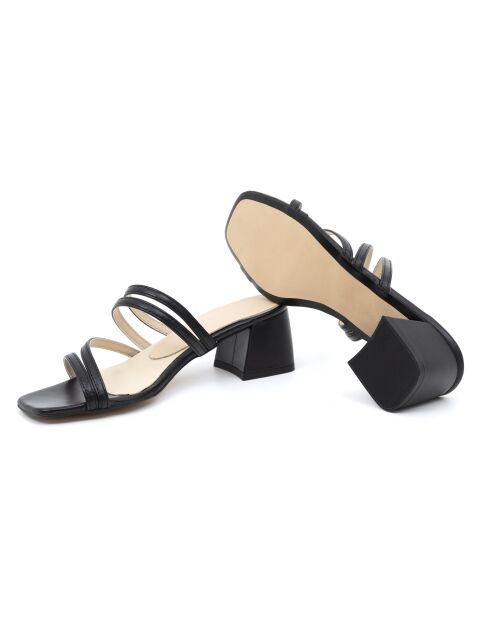 Mules Milo de piel negra - Tacón: 6 cm