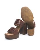 Lara bruine leren muiltjes - Hak: 9 cm