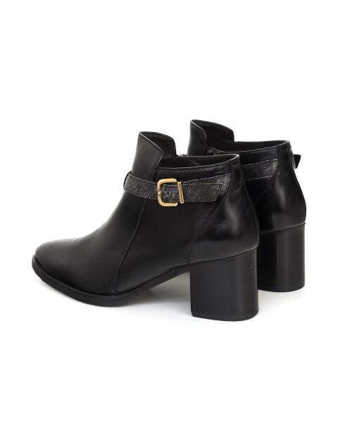 Bottines Cantora en cuir noires - Talon : 5 cm