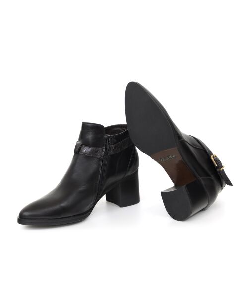 Bottines Cantora en cuir noires - Talon : 5 cm