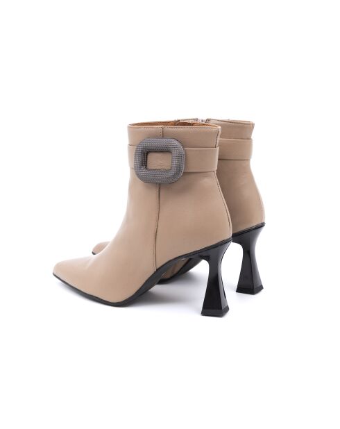 Stivali Abbie in pelle beige - Tacco: 8 cm
