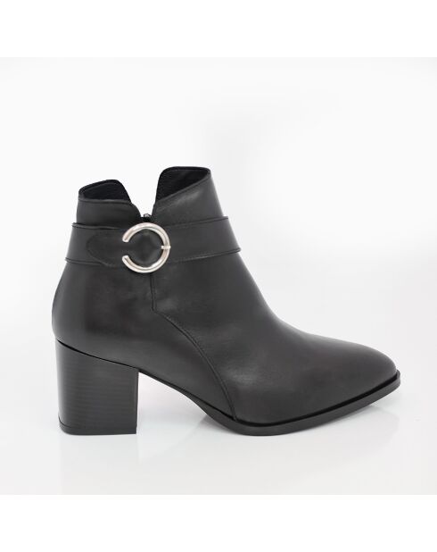 Bottines Carola en daim noires - Talon : 5 cm