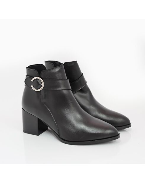 Bottines Carola en daim noires - Talon : 5 cm