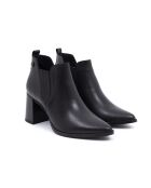 Lisa zwarte leren laarzen - Hak: 7,5 cm