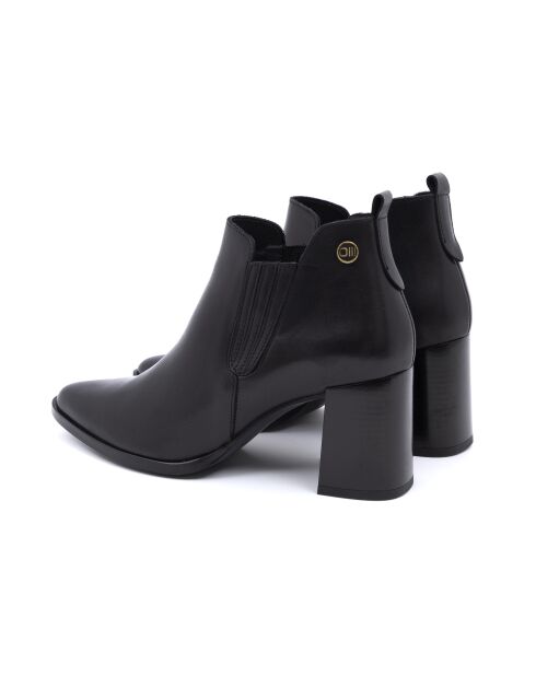 Schwarze Lederstiefel Lisa - Absatz: 7,5 cm