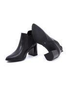 Lisa zwarte leren laarzen - Hak: 7,5 cm