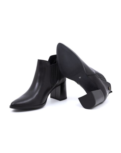 Schwarze Lederstiefel Lisa - Absatz: 7,5 cm