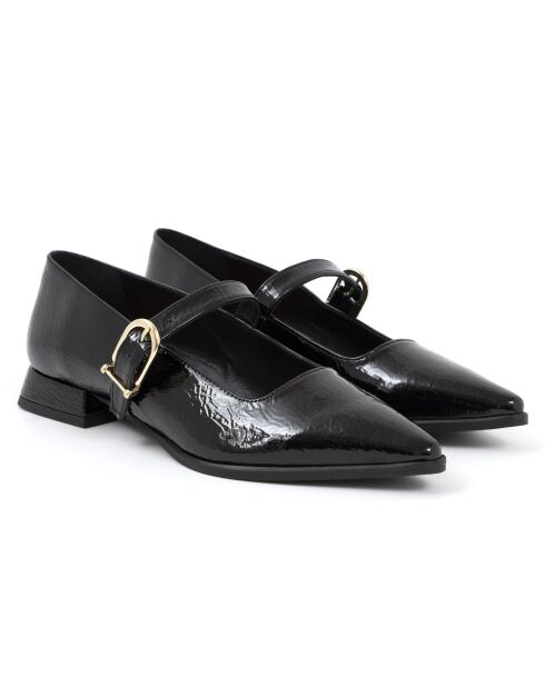 Schwarze Lederballerinas Chimy