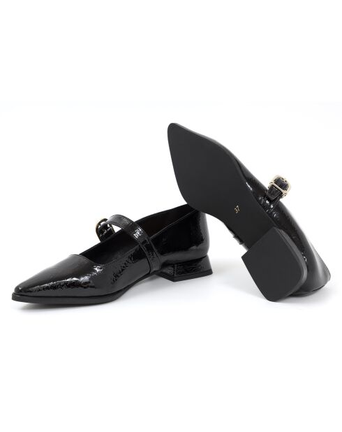 Schwarze Lederballerinas Chimy