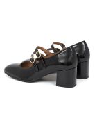 Escarpins Chela en cuir noirs - Talon : 5 cm