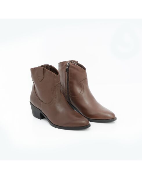 Molima braune Lederstiefel - Absatz: 5 cm