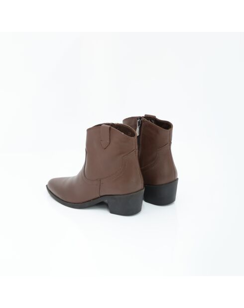 Molima braune Lederstiefel - Absatz: 5 cm