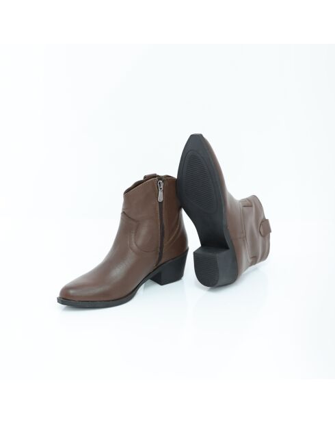 Molima braune Lederstiefel - Absatz: 5 cm