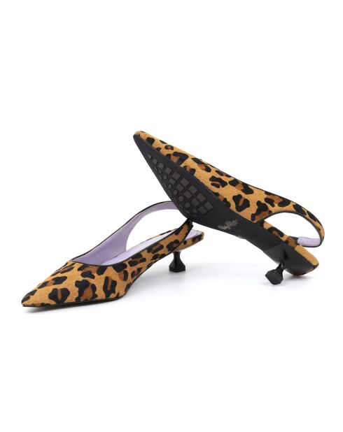 Escarpins en daim Diseo léopard camel