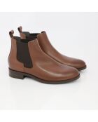 Mifer lichtbruine leren laarzen - Hak: 5 cm