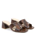 Bruine leren muiltjes - Hak: 6 cm