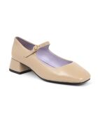 Ballerines Dely en cuir taupe - Talon : 5 cm