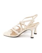 Beige leren sandalen van Niley - Hak: 6 cm