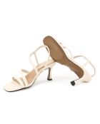 Beige leren sandalen van Niley - Hak: 6 cm