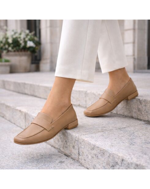 Mocassini Galata in pelle beige