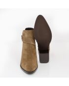 Bruine suède laarzen Carola - Hak: 5 cm