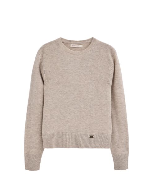 Beige gemêleerde trui van Jean-Luc