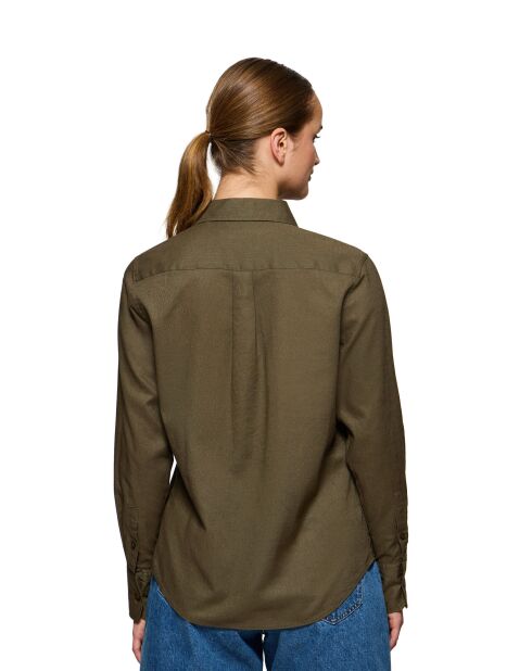 Rigby Go donkergroen overhemd van linnenmix