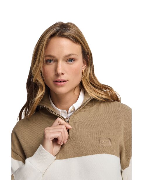 Jean-Daniel trui lichtbruin - ecru