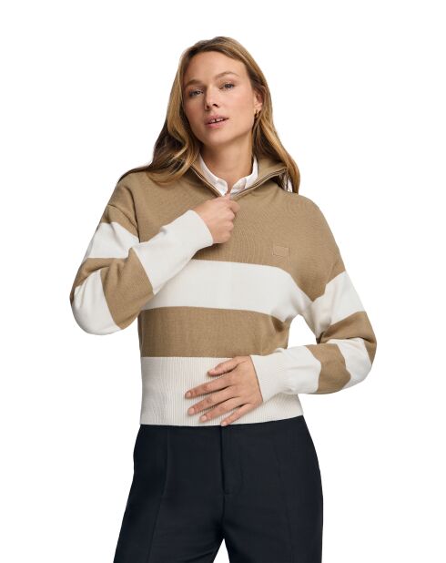 Jean-Daniel trui lichtbruin - ecru