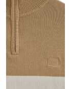 Jean-Daniel trui lichtbruin - ecru