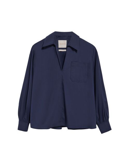 Marineblauw hemd L-S Adrien