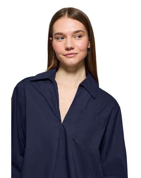 Marineblauw hemd L-S Adrien