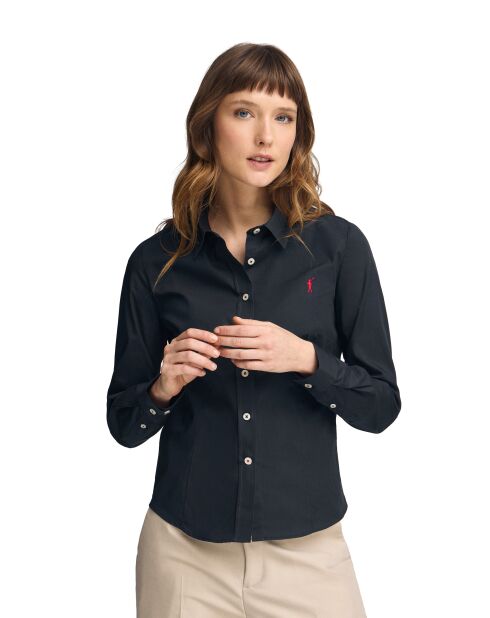 Marineblauw hemd L-S Wandrille