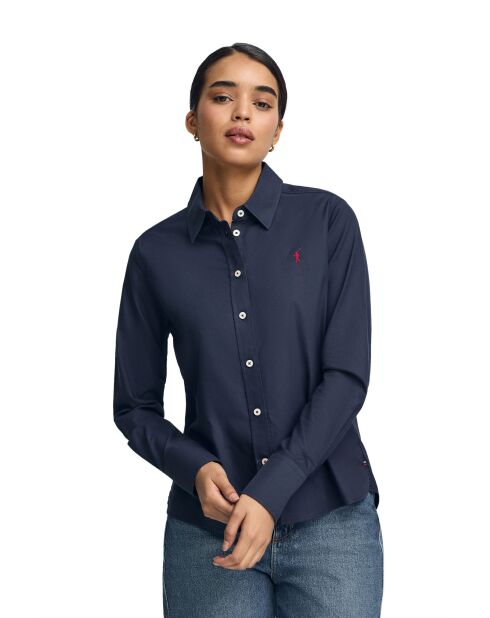 Marineblauw hemd L-S Oscar