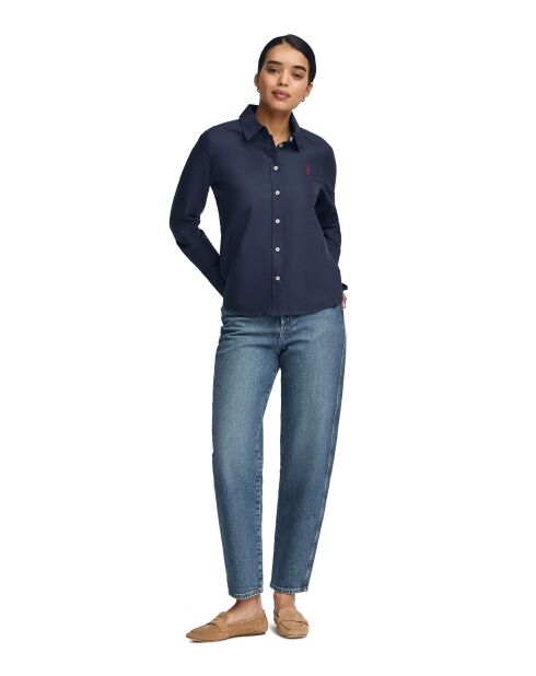 Marineblauw hemd L-S Oscar