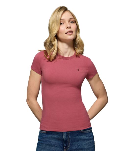 S-S Noah T-shirt met roséwijn