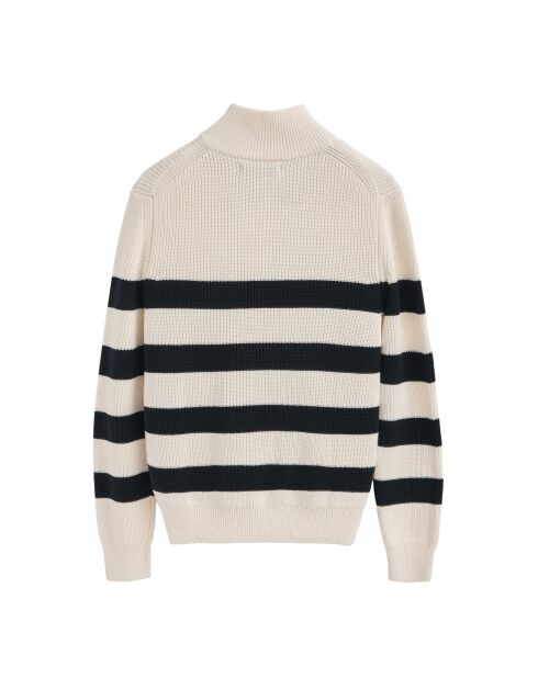 Mickaël ecru-marineblauwe trui