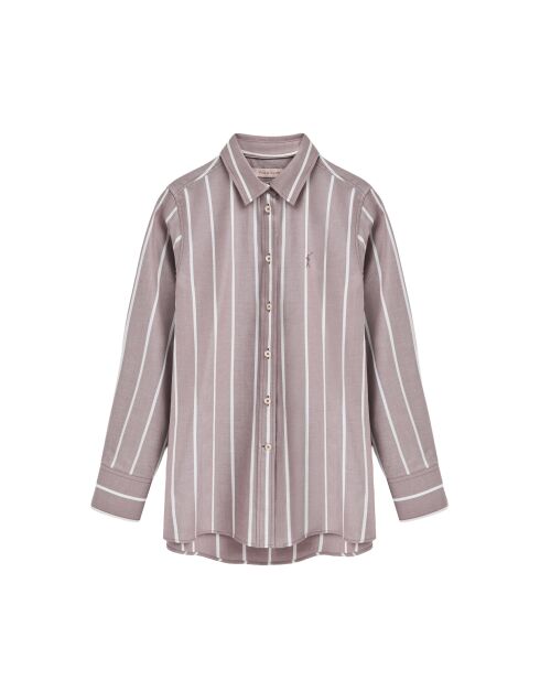 L-S Benoît taupe roze hemd