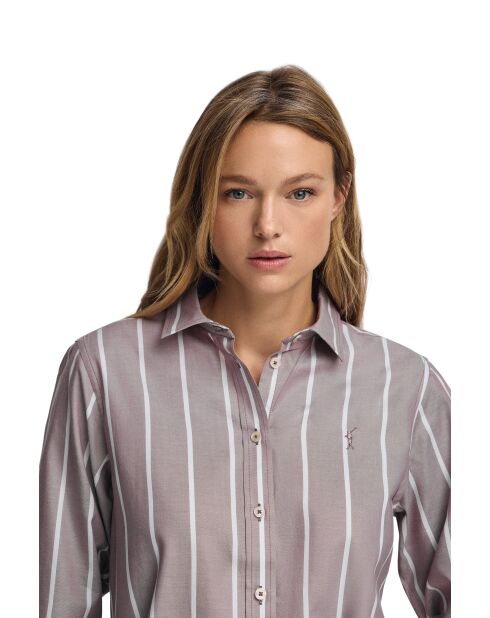L-S Benoît taupe roze hemd
