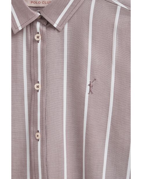 L-S Benoît taupe roze hemd