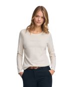 L-S Bilal ecrufarbenes T-Shirt