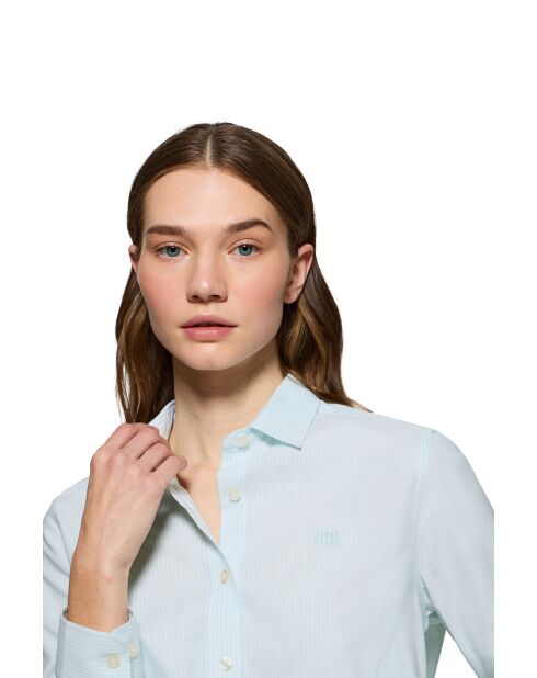 Paul Aquamarine Oxford-hemd met blokhak