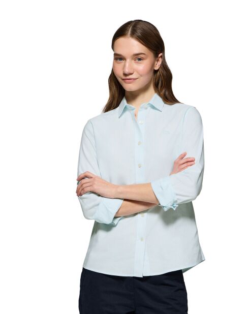 Paul Aquamarine Oxford-hemd met blokhak