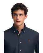 Marineblauw hemd L-S Erwan