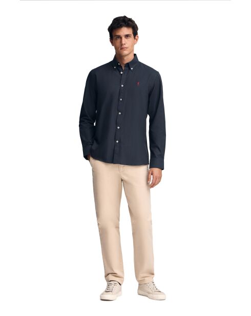 Marineblauw hemd L-S Erwan