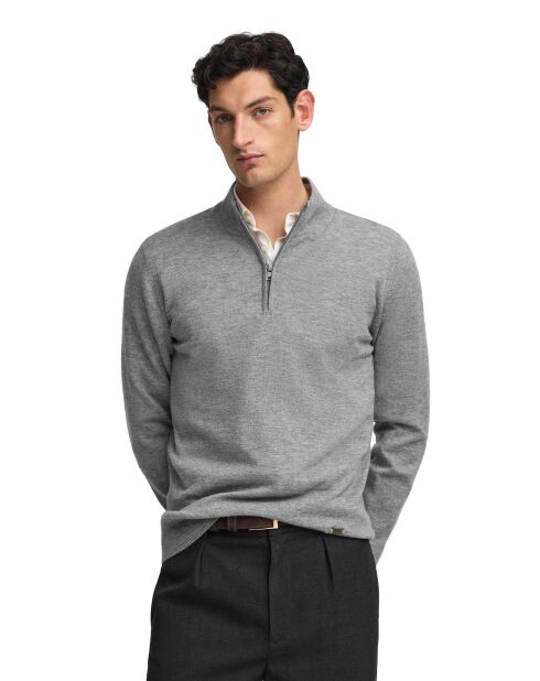 Grauer Melange-Pullover Dorian