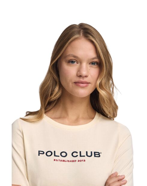 L-S Ziad ecrufarbenes T-Shirt