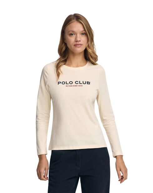 L-S Ziad ecrufarbenes T-Shirt