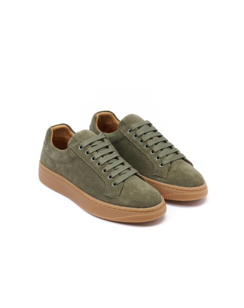 Klassieke groene Jacques leren sneakers