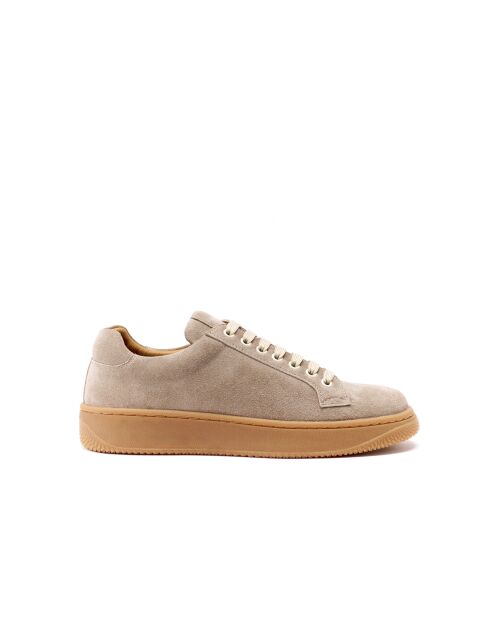 Isabelle taupe klassieke leren sneakers